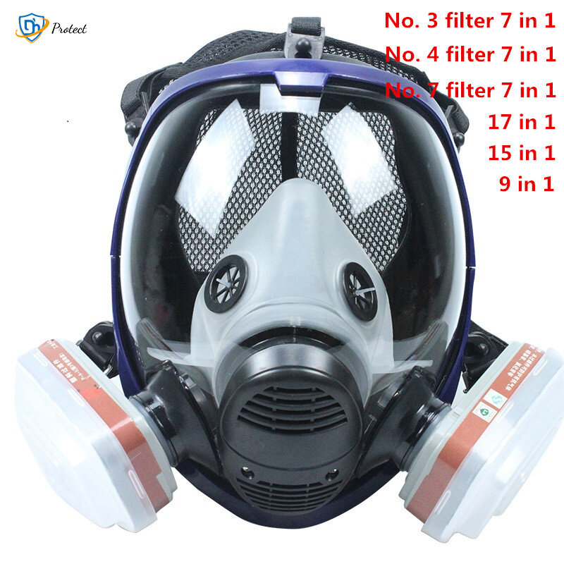 Gas maske 6800 7 in 1 6001 gas maske säure staub maske gas maske farbe pestizid spray silikon filter labor patrone schweißen