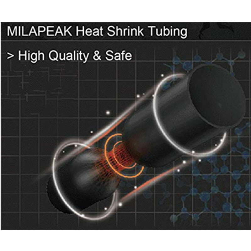530/127Pcs czarny odporny na warunki atmosferyczne koszulki termokurczliwe Tube zestaw asortymentowy Wrap Cable połączenie elektryczne przewód elektryczny