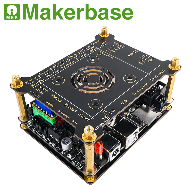Makerbase-controlador MKS DLC32 Grbl, dispositivo que funciona con láser y CNC con ESP32 WIFI y pantalla táctil TS35/24 para máquina de grabado láser