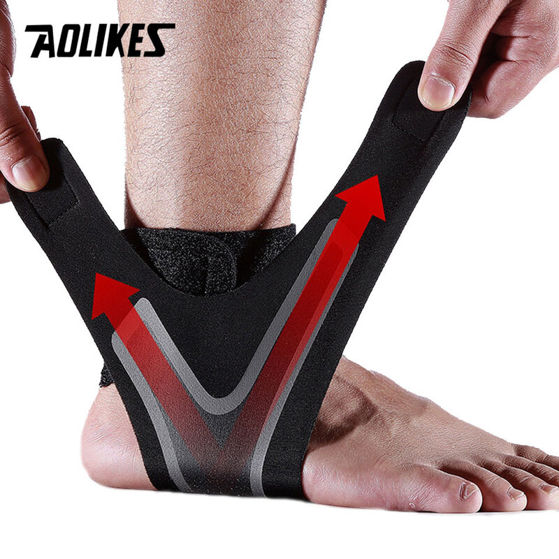 AOLIKES orteza stawu skokowego, elastyczna regulacja bezpłatna opaska na stopy, zapobieganie skręceniu Sport Fitness Guard Band