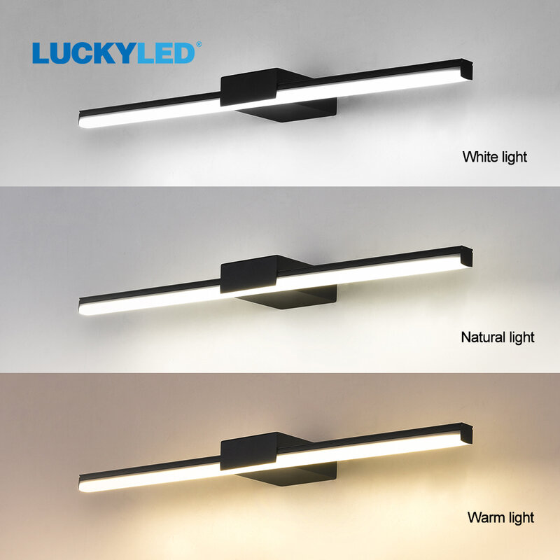 LUCKYLED-Luz Led moderna para baño, lámpara de pared AC85-265V de 8W y 12W, accesorios de iluminación para interiores