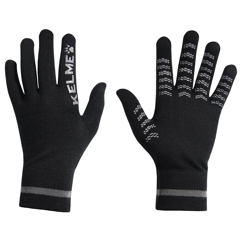 KELME jesienne i zimowe sportowe ciepłe rękawiczki Fitness Running zimne wełniane rękawiczki do ekranu dotykowego 9881406