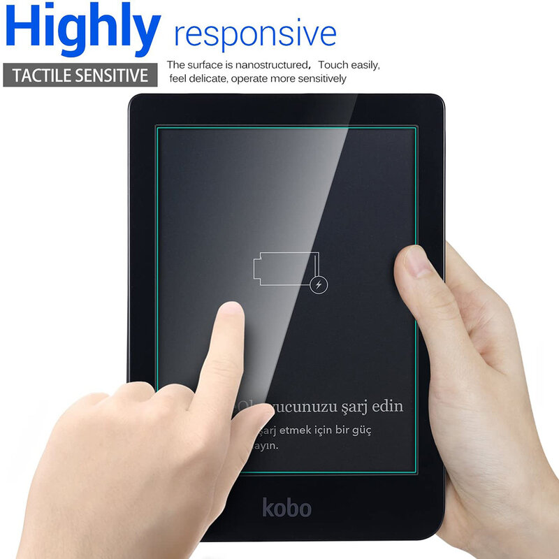 Kobo Clara HD Pelindung Layar 6 Inci-Film Tempered Definisi Tinggi Pemasangan Mudah/Anti Gores (2 Pak)