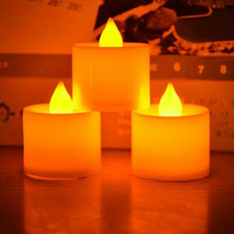 배터리 작동 Led 촛불, 불꽃 없는 깜박이 가짜 촛불, 여러 가지 빛깔의 램프, 생일 파티 티 라이트, 1 개