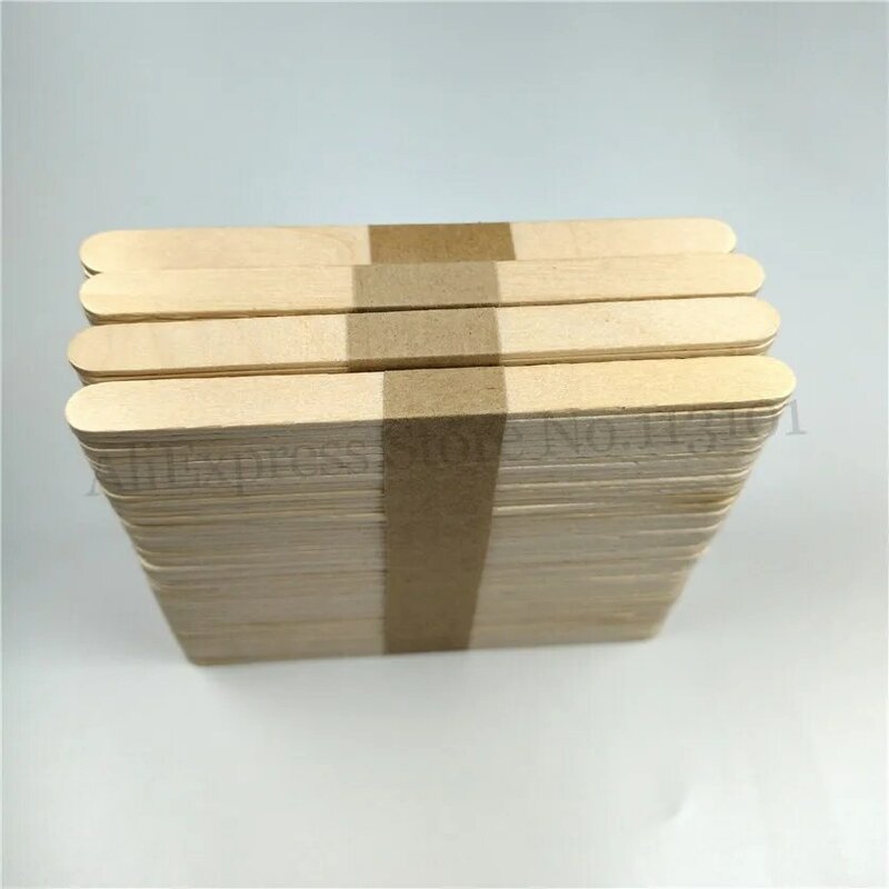 Palos de hielo de madera de abedul para manualidades, palos de paleta artesanales, longitud de 200mm, 4 lotes (50 unids/lote), 114 unidades