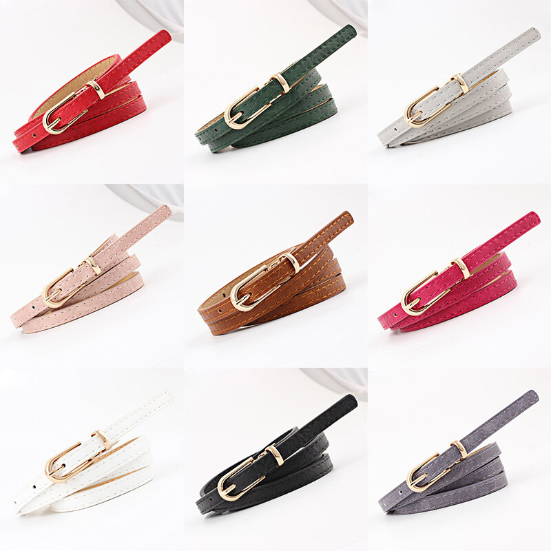 Q-cinturones ajustables de Color caramelo para mujer, cinturones de decoración para mujer, correa de vestido, cinturilla delgada, accesorios de ropa