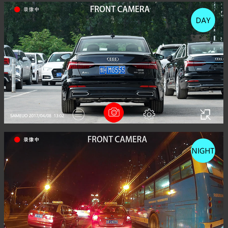 Sameuo U2000 Dash Cam Voor En Achter 4K 2160P 2 Camera Auto Dvr Dashcam Video Recorder Auto nachtzicht 24H Parking Monitor