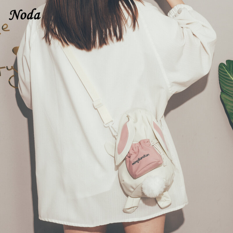 Sac à bandoulière en toile pour filles, joli sac de lapin de dessin animé japonais, sacoche d'étudiant doux pour sœurs, nouvelle collection 2021