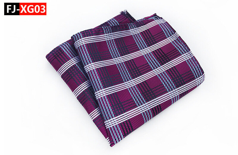 New 20 Colors Men's Hanky Checks Plaid Striped Silk Suits Pocket Square Wedding Party Handkerchief Clothing Accessories Scarf