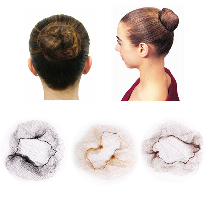 10/30Pcs 20Inch Wegwerp 5Mm Nylon Haarnetje Haar Netten Voor Pruiken Weave Onzichtbare Dansen Haarnetje Voor bun Hair Styling Tool