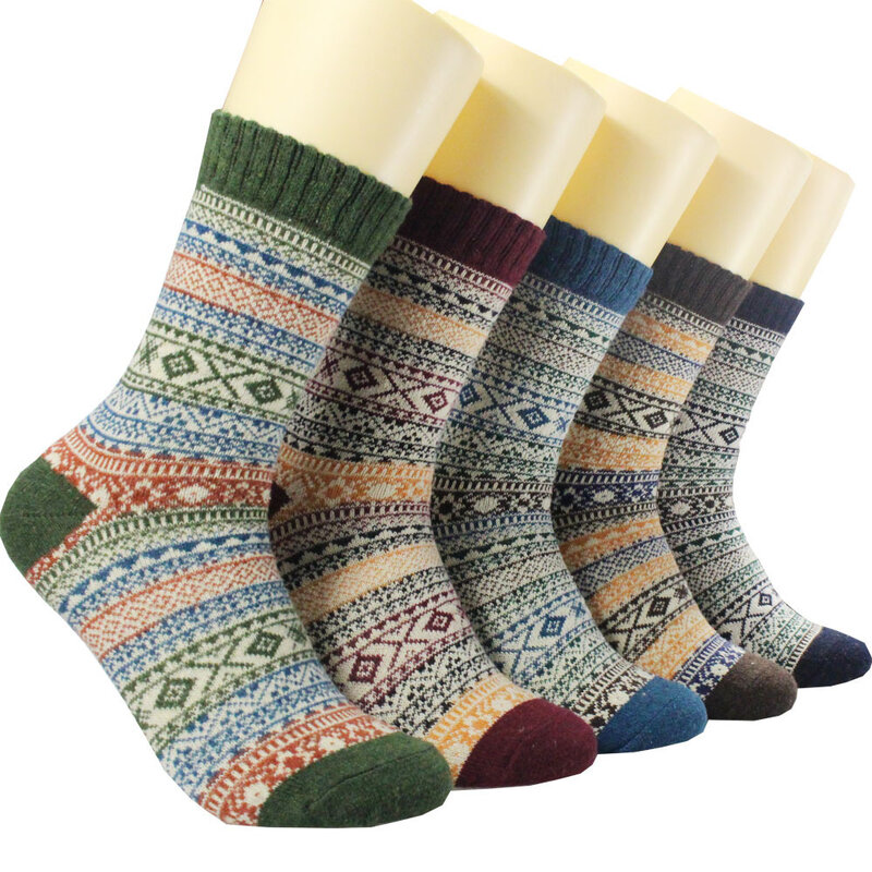 5 пар/комплект, зимние носки-носки из мягкой шерсти