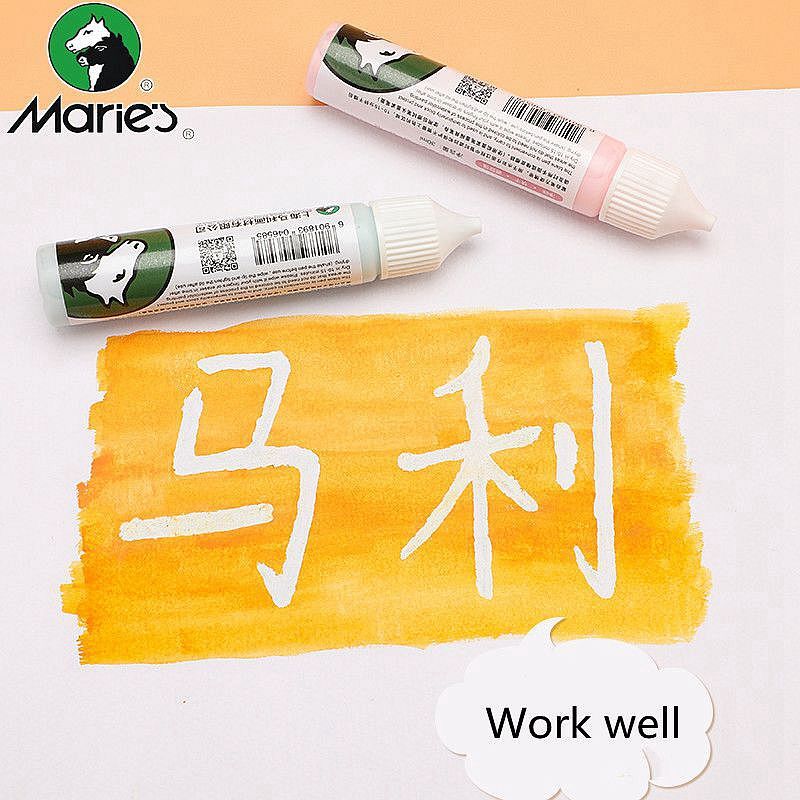 Maries 30 مللي أبيض/وردي/أزرق ألوان مائية اخفاء السائل اللثة القلم أدوات الرسم للرسم لوازم الفن