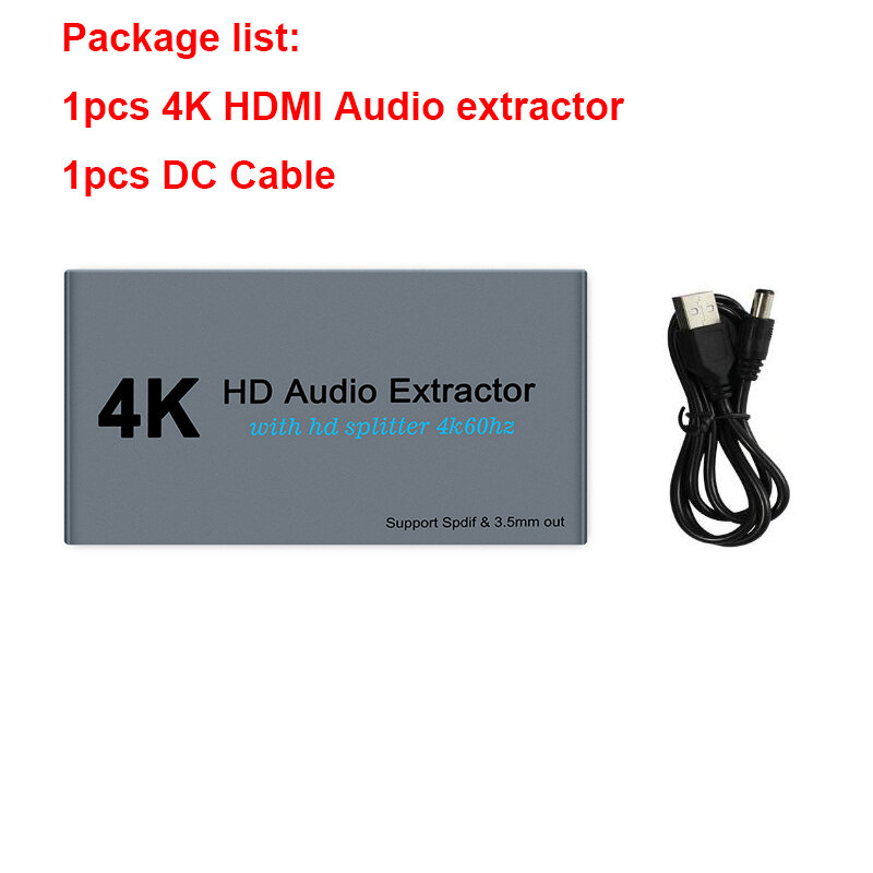 Audio Splitter HDMI Audio Extractor 1X2 HD 4K Audio Opticalโปรเจ็กเตอร์ทีวีคอมพิวเตอร์