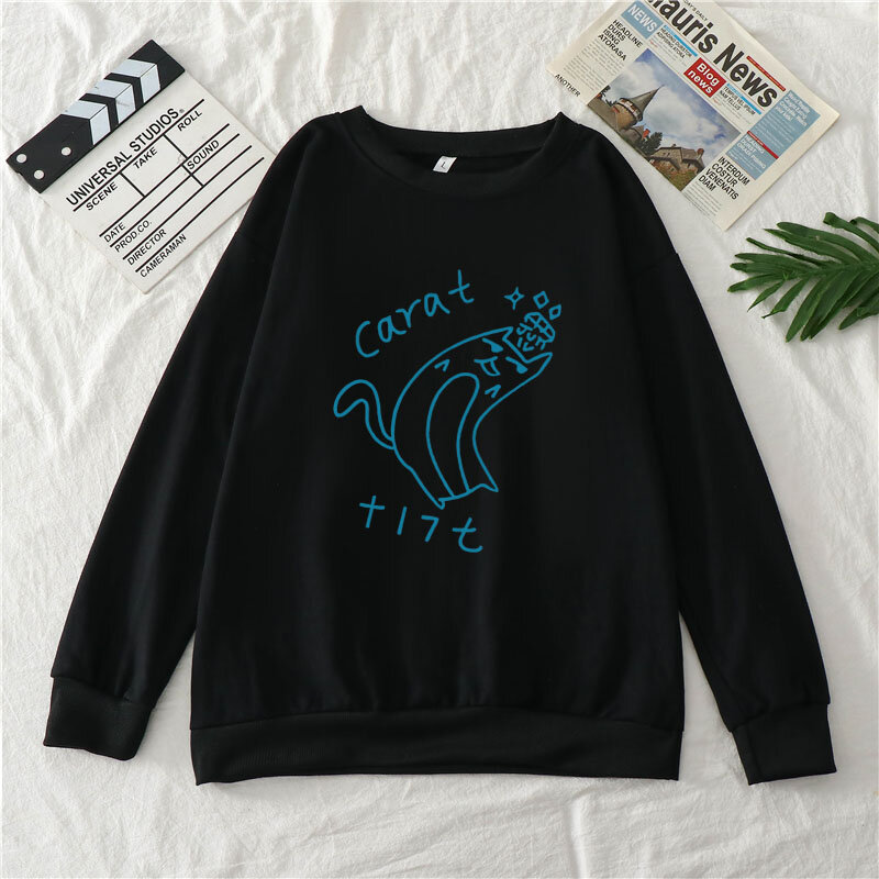 2021 sweater new style aesthetic graphics Korean student round neck cotton long-sleeved casual pullover girl