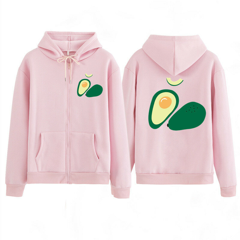 2020 mulheres hoodies crianças camisa da menina fruta abacate sweatshirts com zíper moletom com capuz primavera outono jaquetas