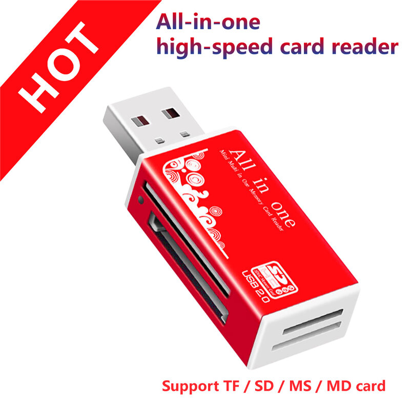 Adaptador multiuso usb 2.0, leitor de cartão de memória para micro sd, sdhc, tf, m2, mmc, ms pro, duo, venda quente