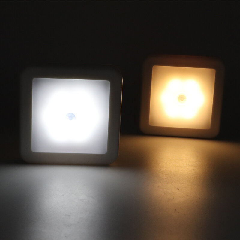 Luz LED nocturna con sensor de movimiento, iluminación inteligente PIR para baño, mesita de noche, pasillo, inodoro, escalera, armario