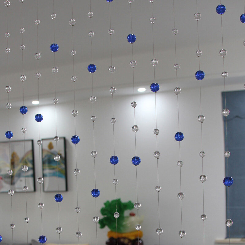 10 Threads Blauw Kristal Glas Kraal Gordijn Modieuze Interieur Home Partitie Hanger High-End Hotel Decoratie Benodigdheden
