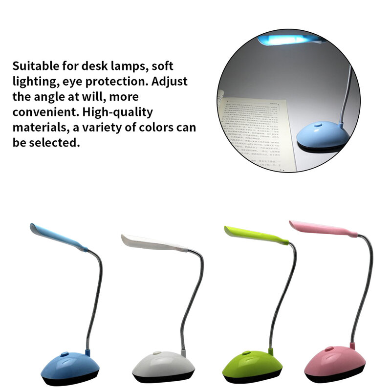 Flexível LED Desk Book Lamp, a pilhas, proteção para os olhos, casa, quarto, escritório, mesa de noite, leitura, aprender a luz