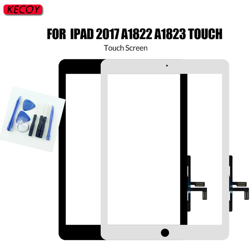 1Pcs Touchscreen 2017 A1822 A1823สำหรับ iPad 5 5th รุ่น Touch Screen จอแสดงผล Digitizer Sensor เปลี่ยนกระจกด้านหน้า + เครื่องมือ
