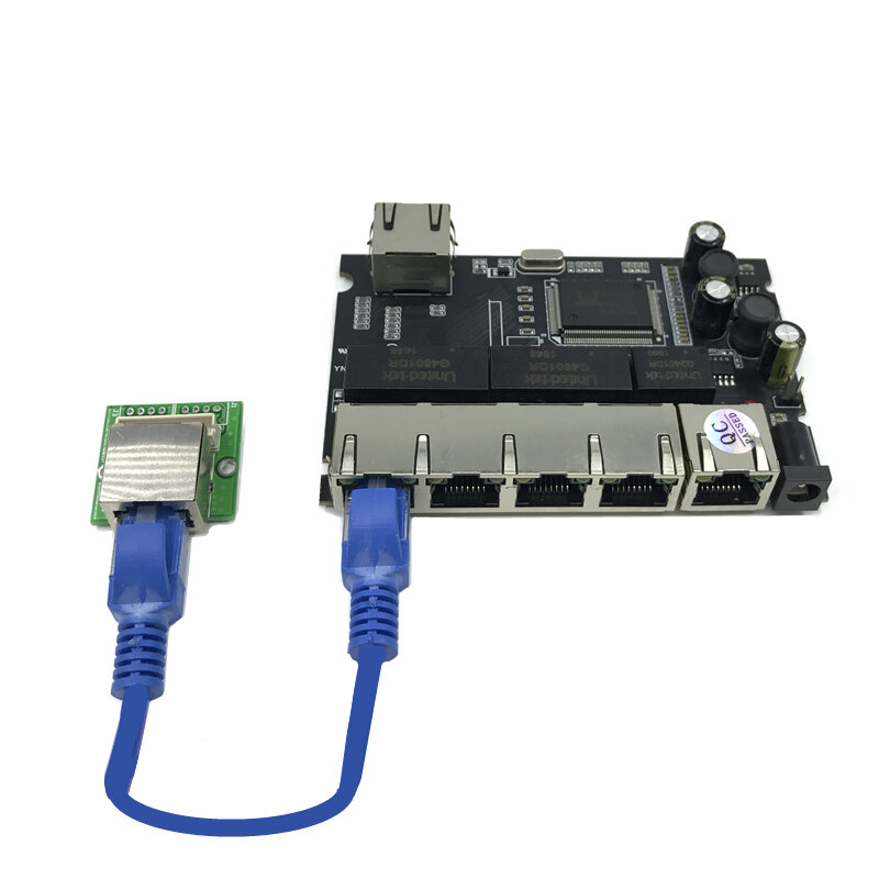 OEM PBC 8 Port Gigabit Ethernet Switch 8 Port erfüllt 8 pin way header 10/100/1000 m hub 8way power pin pcb board OEM schroef gat