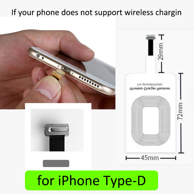 Для iPhone 6 6S 6plus 7 7plus 5 5S 5C Беспроводное зарядное устройство приемник патч модуль QI Стандартный беспроводной прием зарядки аксессуары