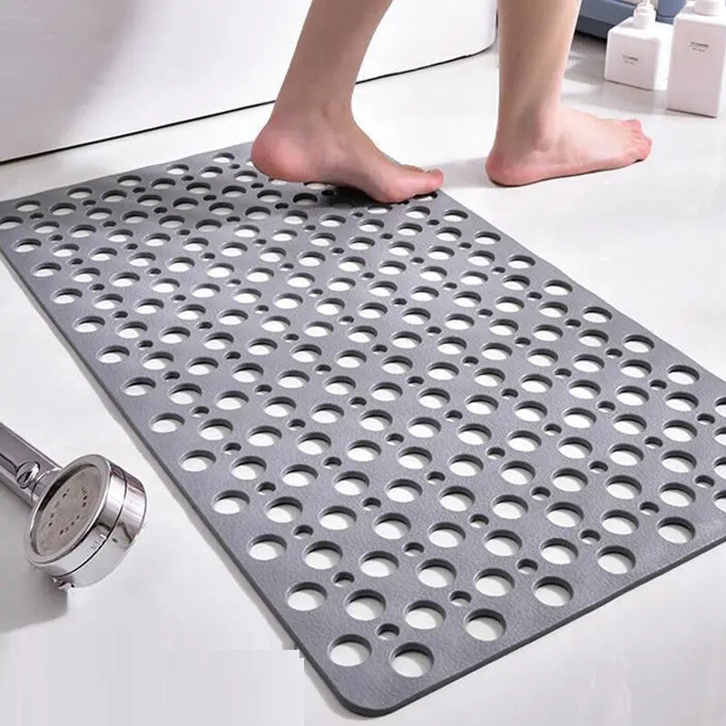 Bathroom Anti-Slip Mat Shower Anti-Fall Floor Mat Plastic Rectangle Carpet Toilet Round Hollow Waterproof Rugs Tpe Suction Pad