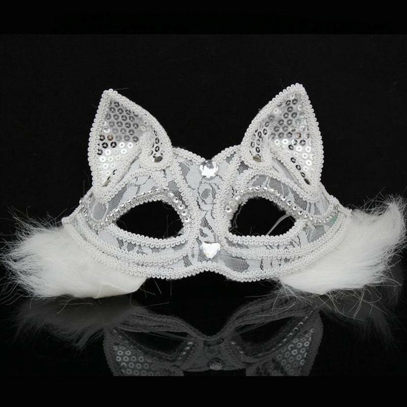 Sexy Party Women Mask Half  Lace Face Cover Masquerade Halloween Party Dress up Party Props Eye Mask Lace Up Half Fox Lace Mask