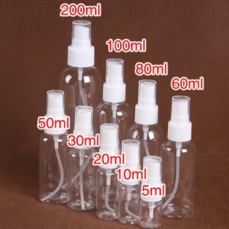 Portable Perjalanan 5 /10 /20 /30 /60 /80 /100/ 120 Ml Transparan Spray botol Kecil Penyiraman Bisa Kosmetik Fragrance Semprot Botol