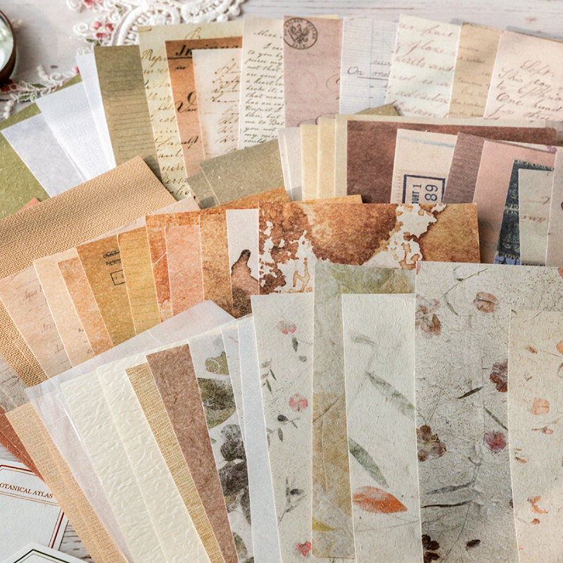 Journamm-Papel Flores Vintage, Letter Material, Deco para Papelaria, Scrapbooking, Cartões, Journaling, DIY, Materiais Retro, 30pcs