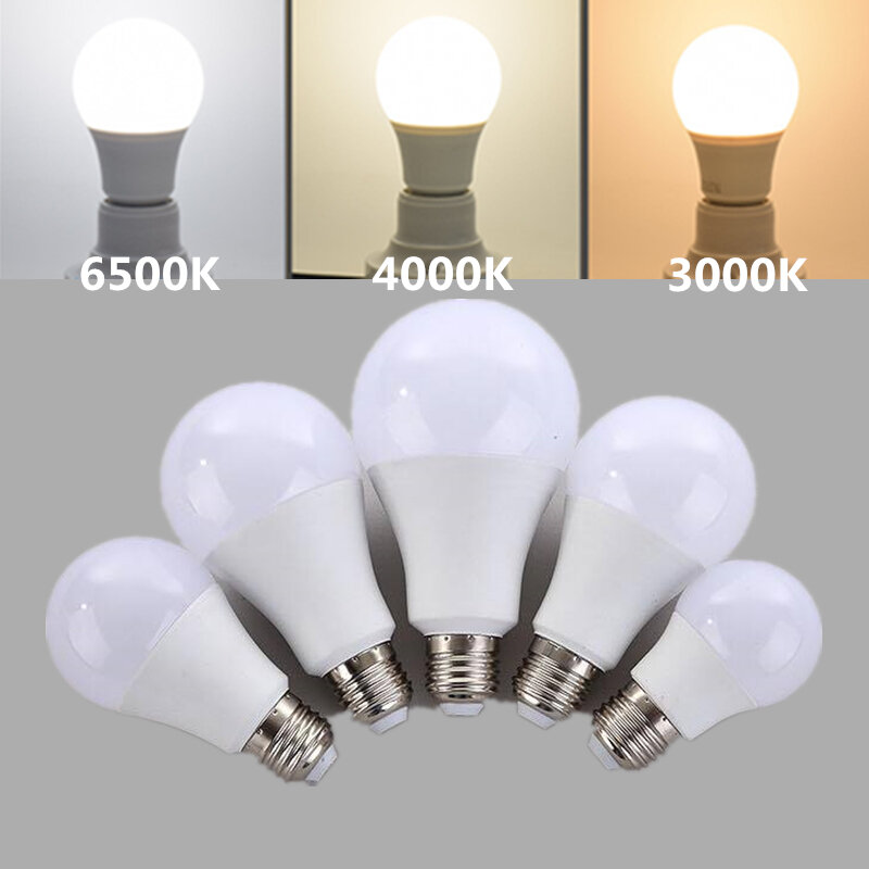 Светодиодная лампочсветильник E27, естественный белый свет 4000k белый 6500k теплый белый 3000k 110V 220V 230V 5W 7W 9W 12W 15W Энергосберегающая барботная шариковая лампа