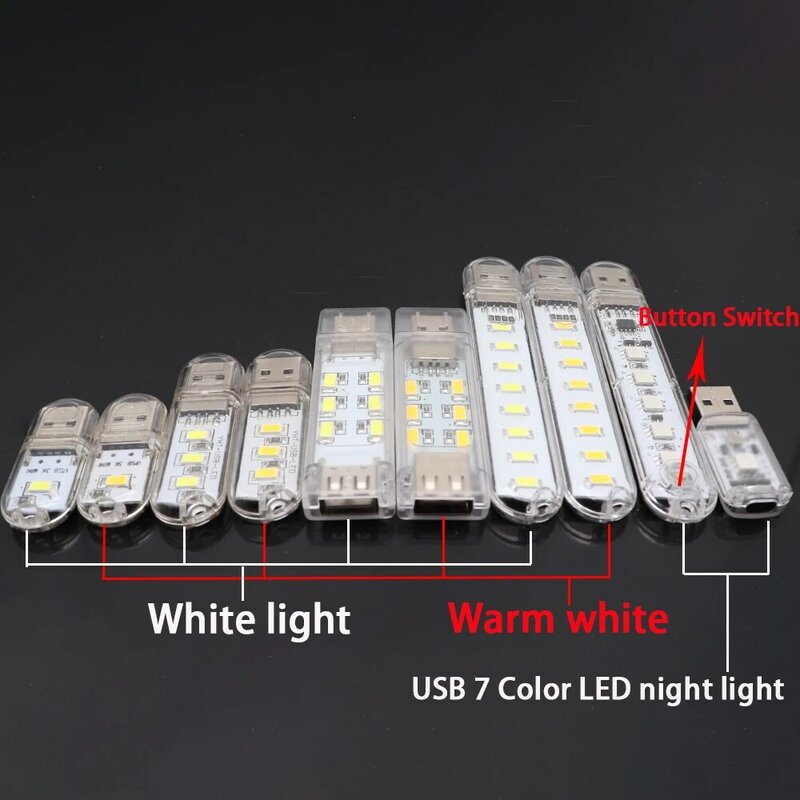 미니 휴대용 USB LED 빛 5V SMD5730 테이블 램프 손전등 밤 빛 보조베터리 PC 노트북 책 빛 캠핑 램프를 하이킹