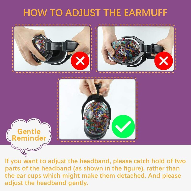 Zohan-ajustável orelha muffs para crianças, proteção auditiva, proteção auricular, design dos desenhos animados, redução de ruído, ajustável