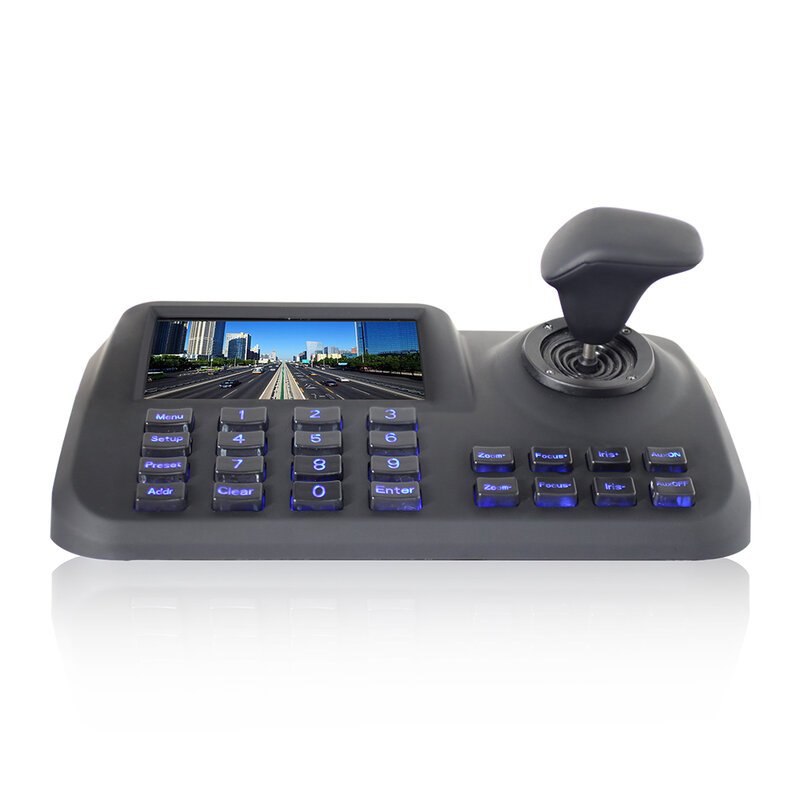 Onvif CCTV IP PTZ 3D Joystick Network Keyboard Controller con schermo LCD HD da 5 pollici per telecamera IP PTZ