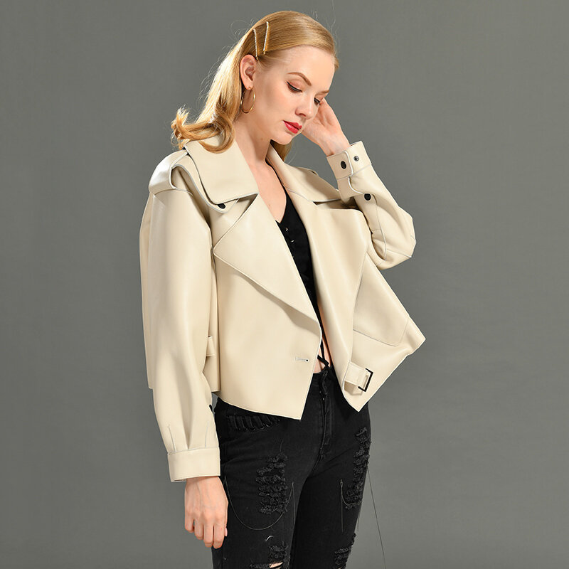 Genuine Leather Jacket women real sheepskin leather coat 2019 spring new fashion real leather jacket