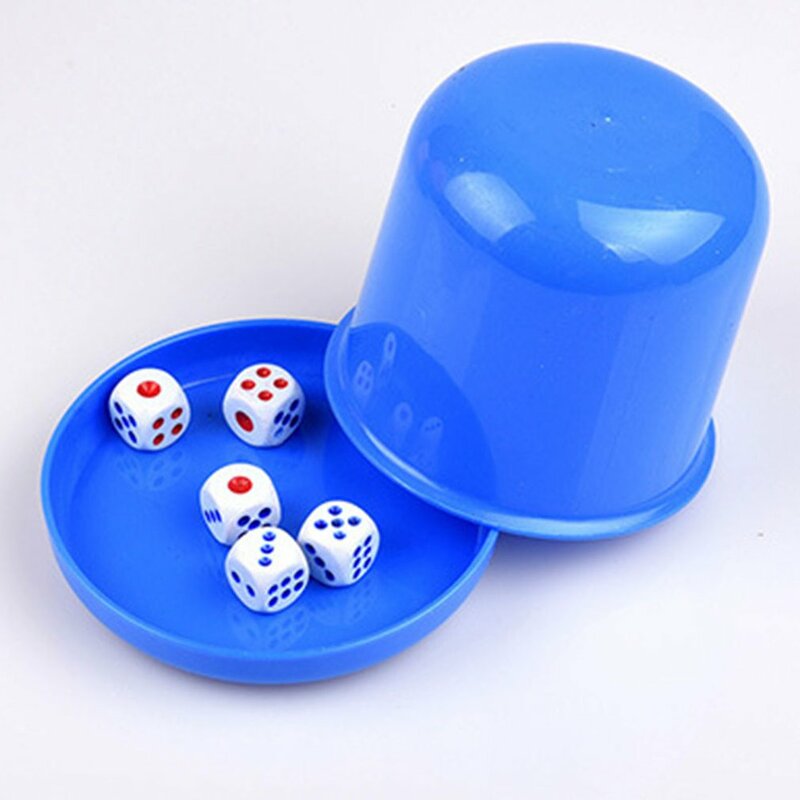 Dice Cup Set para Jogos de Bar e Pub, Espessamento Bottom Sifting, Combinação de Jogo de Tabuleiro Color Screen Cup, Espessamento Tap Dice Cup, 12mm