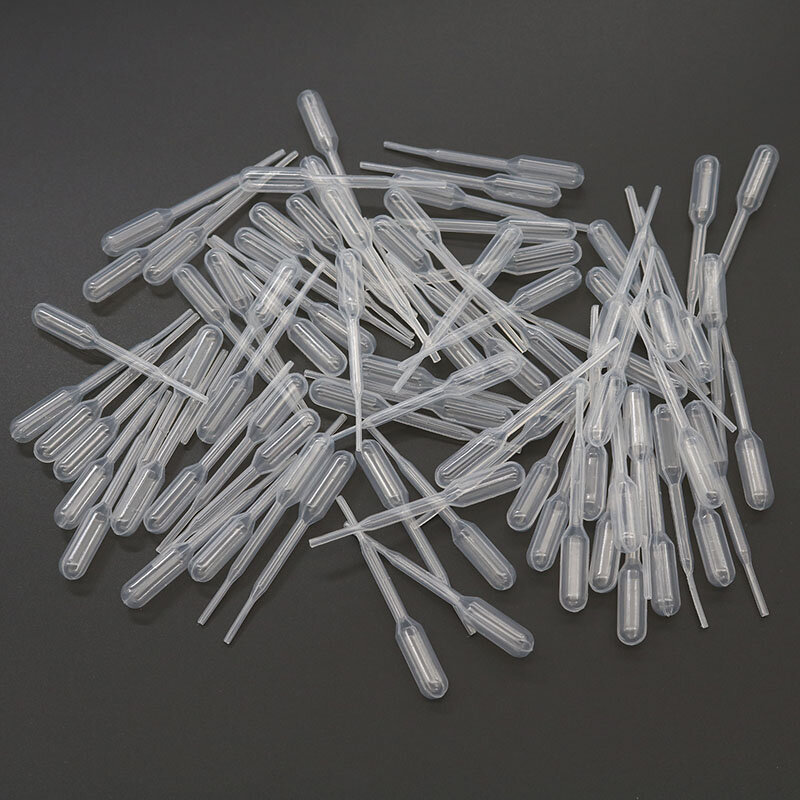 100pc Science Medical Microbiology Experiment Graduation Heat 0.2ml Transparent Pipette Disposable Safety Plastic Dropper