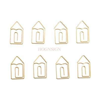 12 stücke goldene kleine Haus Büroklammer Cartoon Form Pin unsichtbare Clip goldene große Pin Baby Pin