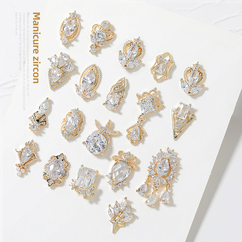 Lot chaîne de pendentif en alliage 3D 2 pièces, bijou de manucure, perle de zircon en métal, accessoires de décoration DIY, ongles papillon, nouveauté