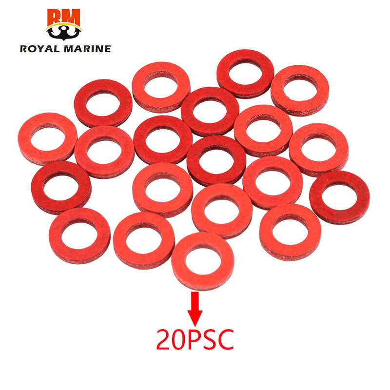 DWCX 20pcs Red Lower Unit Oil Drain Screw Gasket Fit For Yamaha 90430-08020-00 90430-08003 Accessories 90430-08020-0 90430-08020