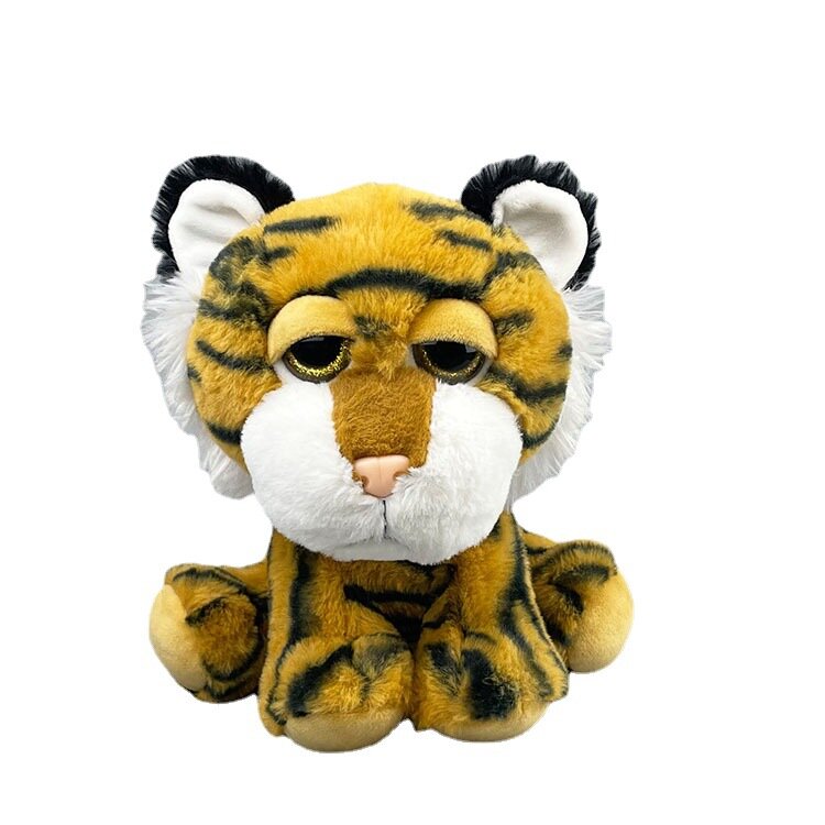 Nova fashione requintado bonito sentado tigre casa decorar boneca recheado macio calmante boneca boa qualidade natal presente de aniversário