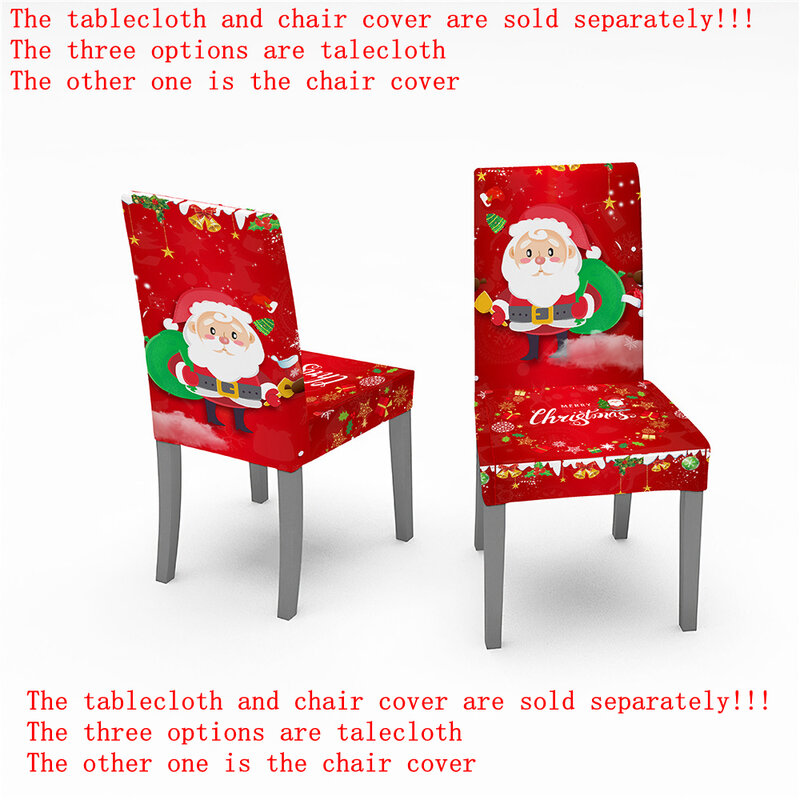 Kinda 따뜻한 Natale 2020 레드 산타 클로스의 자 커버 또는 식탁보 탄성 스 판 덱 스 크리스마스 크리스마스 장식품 노엘 파티 장식