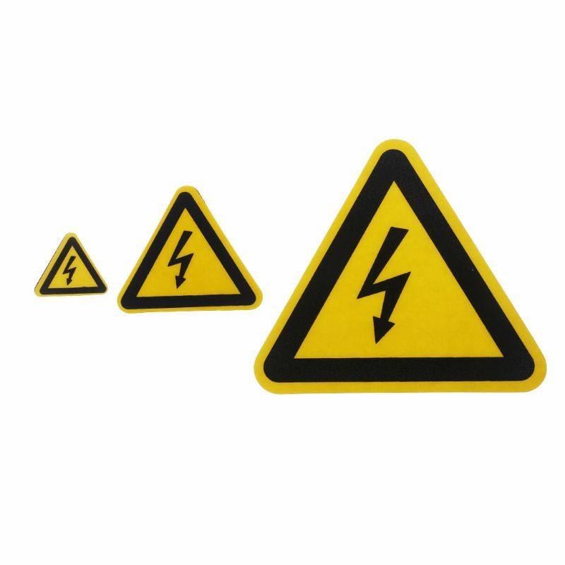 F62C Warning Sticker Adhesive Labels Electrical Shock Hazard Danger Notice Safety 25mm 50mm 100cm PVC Waterproof