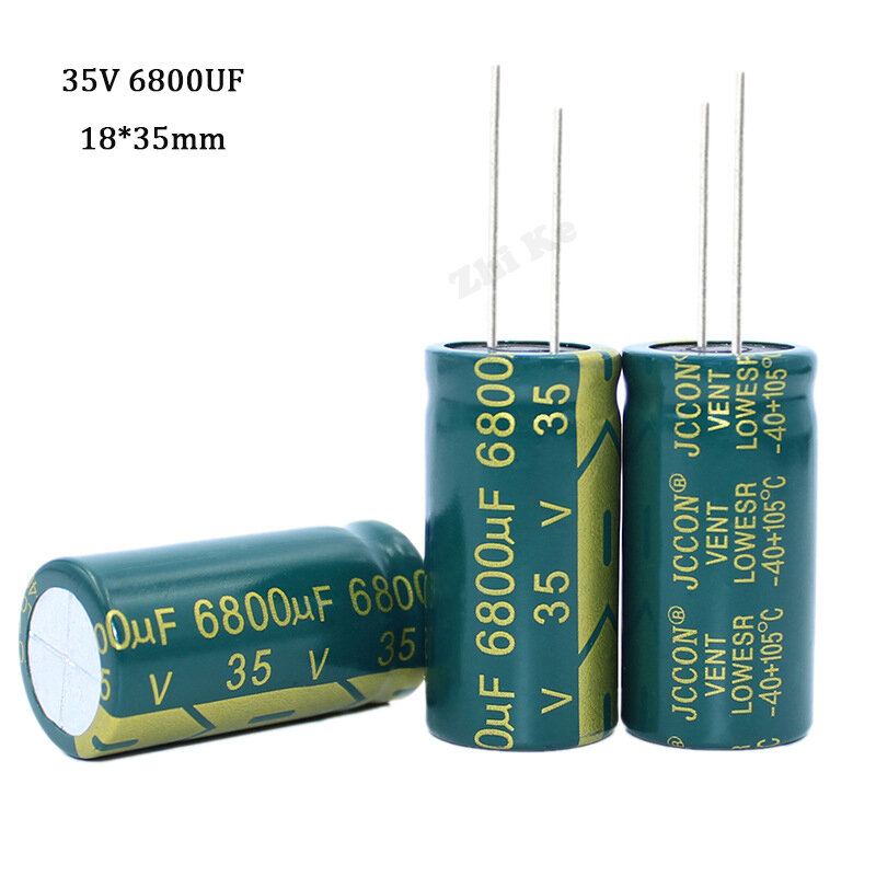 2 pçs/lote 35V 6800UF 18*35 35 alta freqüência de baixa impedância capacitor eletrolítico de alumínio 6800uf 20% v