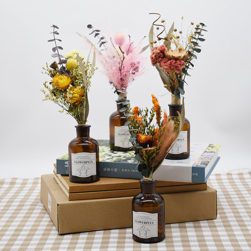 Caixa de Presente criativo-Handmade Buquê de Acessórios Feixe De Linho Mão Buquê de Flores Secas Decoração Da Casa Pequeno Buquê de Fabricantes