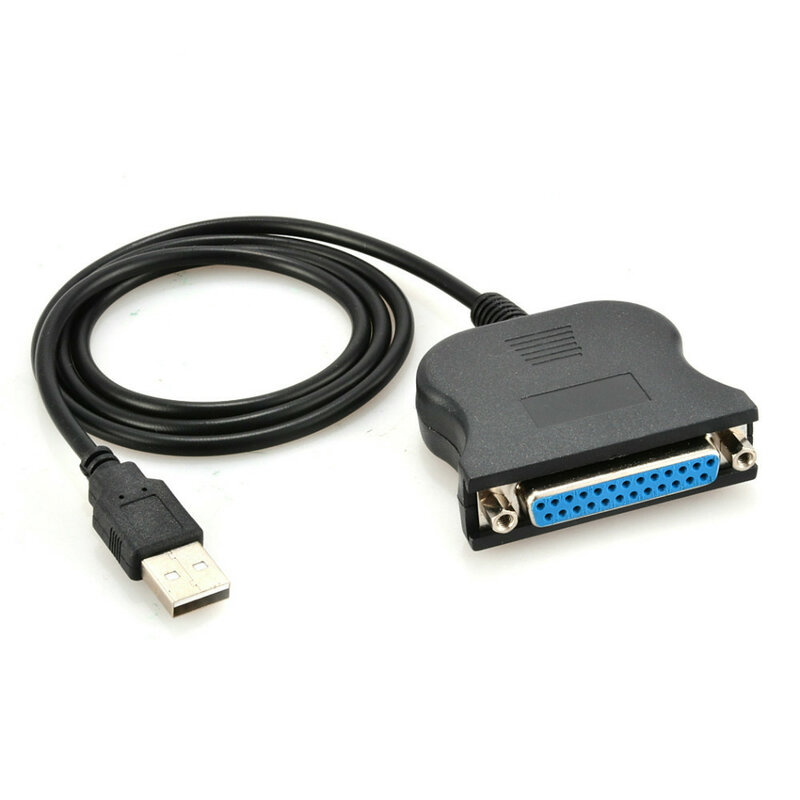 Кабель-конвертер USB в DB25 Female для принтера, адаптер LPT USB, кабель-переходник LPT на USB, Кабель для принтера, черный провод crod