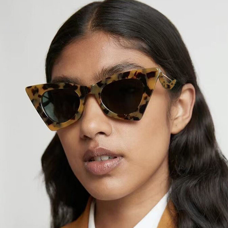 2021 여성을위한 새 고양이 눈 Seay 선글라스 Leopard Designer Sun Glasses 빈티지 우아한 안경 Trend Fashion Shades UV400