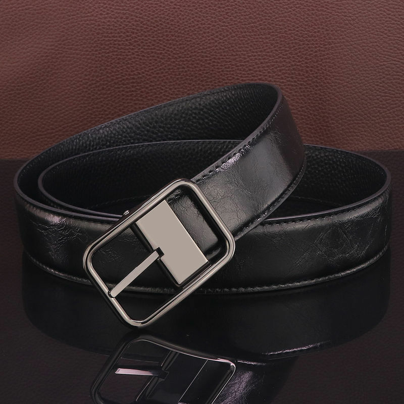 Korean Version Casual Buckle Light Gray Leather Belt Fashionable Men And Women's Business Travel Clothing Pants Belt Accessories