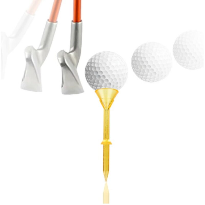 50 sztuk Upgrade duża miseczka kołeczek golfowy s 3-1/4 "nietłukący się plastik kołeczek golfowy zmniejszyć tarcie i boczny Spin wielokrotnego użytku dla