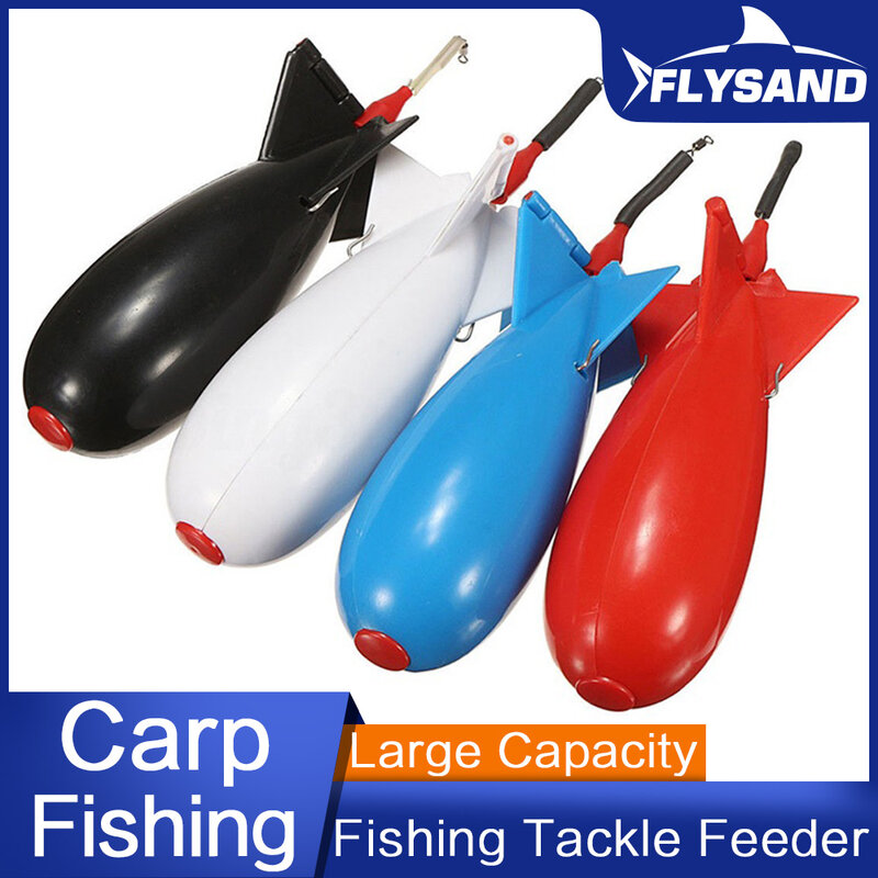 FLYSAND Carp Fishing duże rakiety Bomb Fishing Tackle podajniki Pellet Rocket Feeder Float uchwyt na przynętę Maker Tackle akcesoria
